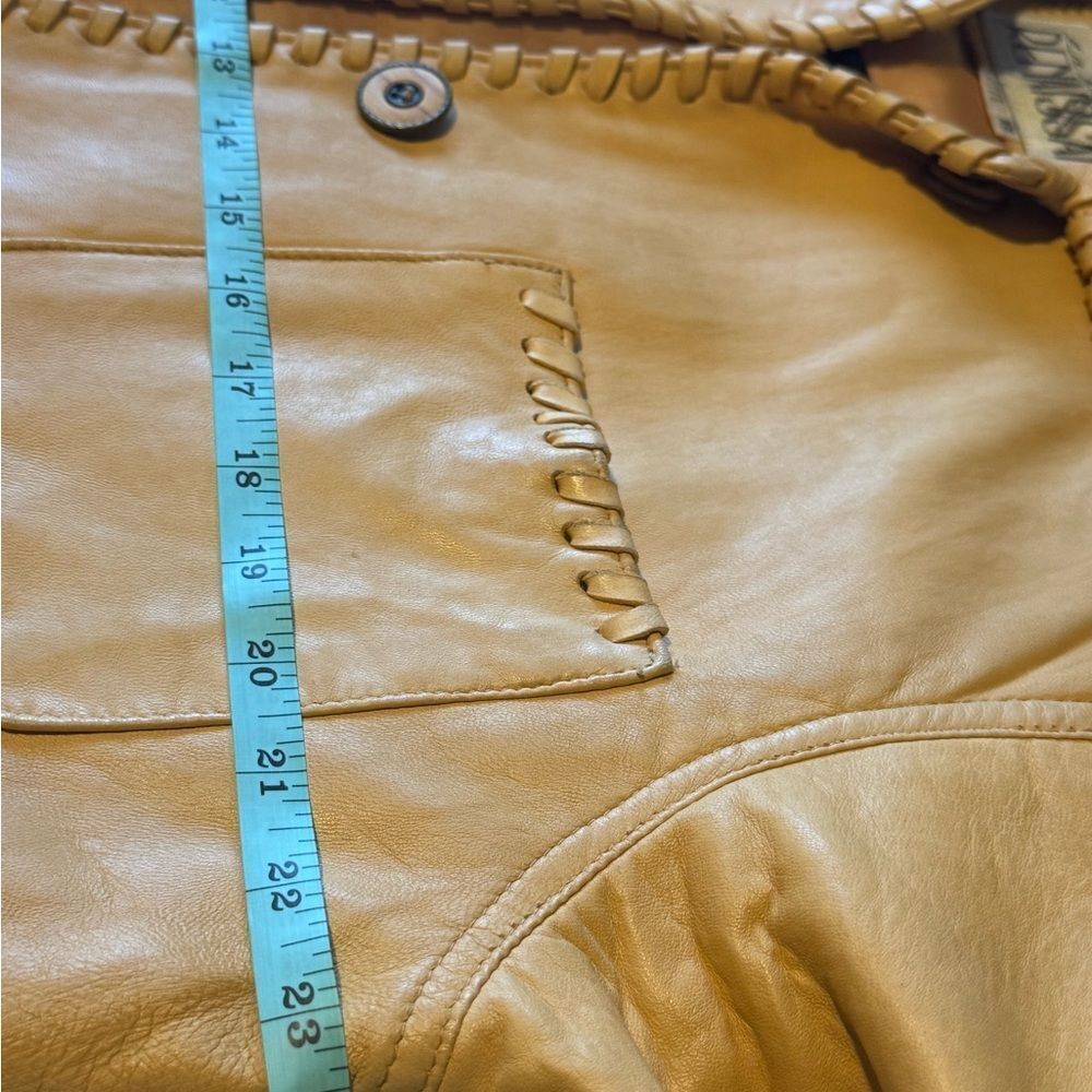 La‎ Nouvelle Renaissance Unisex XS %100 Leather Butter Yellow Jacket - Picture 13 of 14